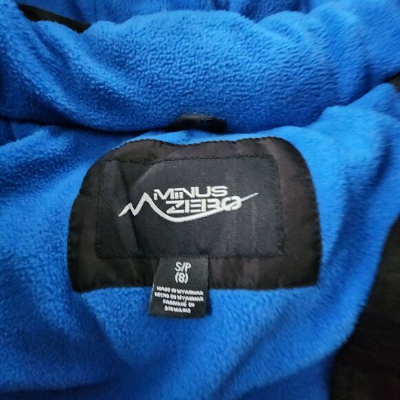 Minus Zero Boys Quilted Blue Black Puffer Jacket Coat Size S(8) - Picture 12 of 12